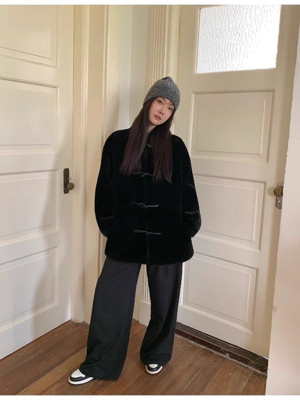 Stand-up Collar Fur Coat