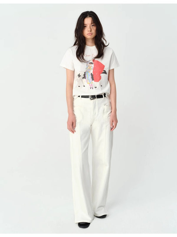 White Straight Leg Jeans