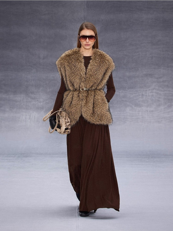V-neck Eco-friendly Fur Vest Coat「NEW」