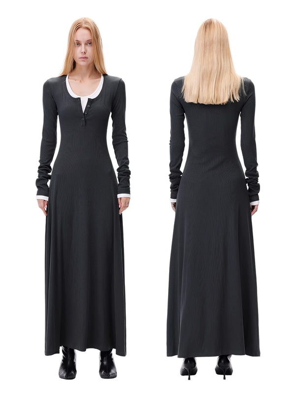 Fake Two Long-sleeved Dresses