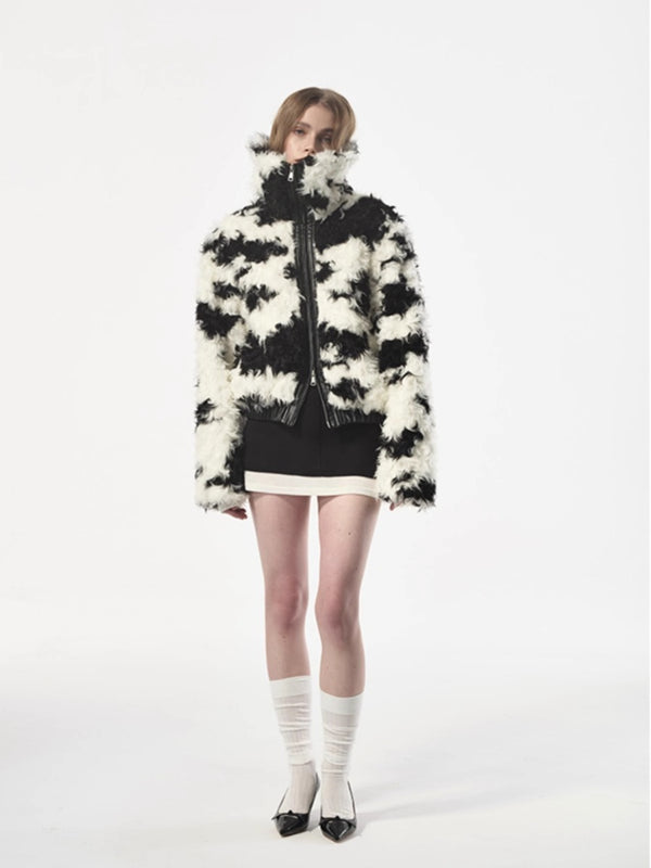 Stand-up Collar Eco-friendly Fur Coat