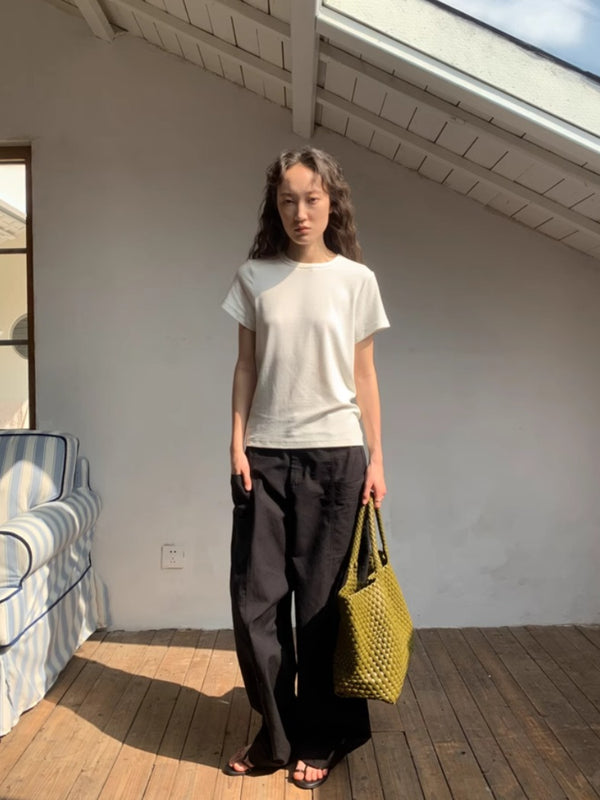 Classic Tencel Crew Neck Short Sleeve Tee