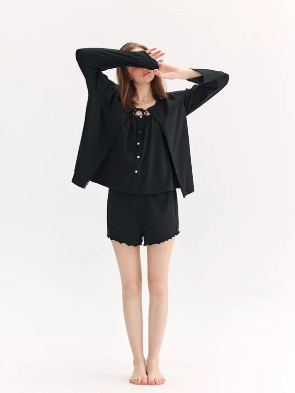 Black Camisole Loungewear Set