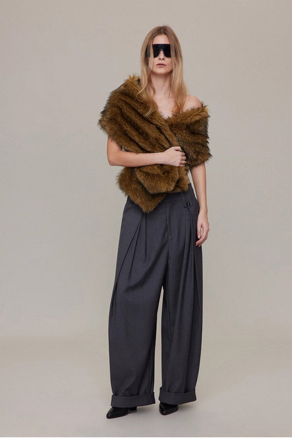 Pleated Wide-leg Pants