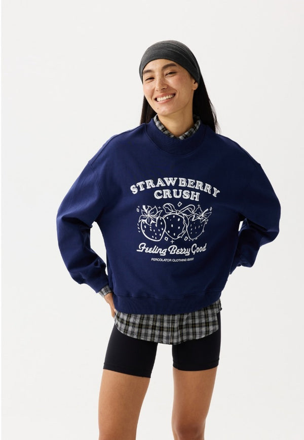 Retro Strawberry Printed Hoodie