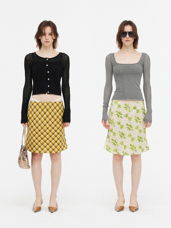 Retro Satin Low-rise Fishtail Skirt