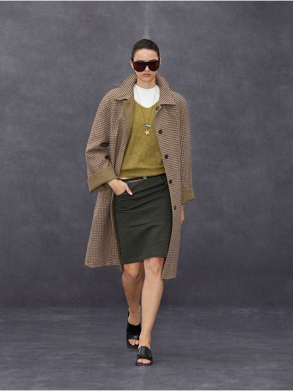 Lapel Reversible Plaid Coat「NEW」