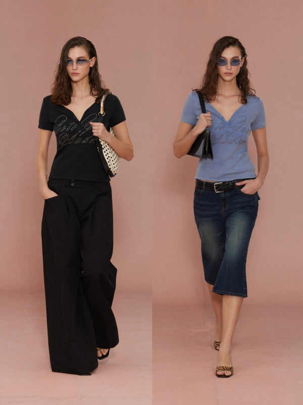 Vintage Distressed Cropped T-shirt