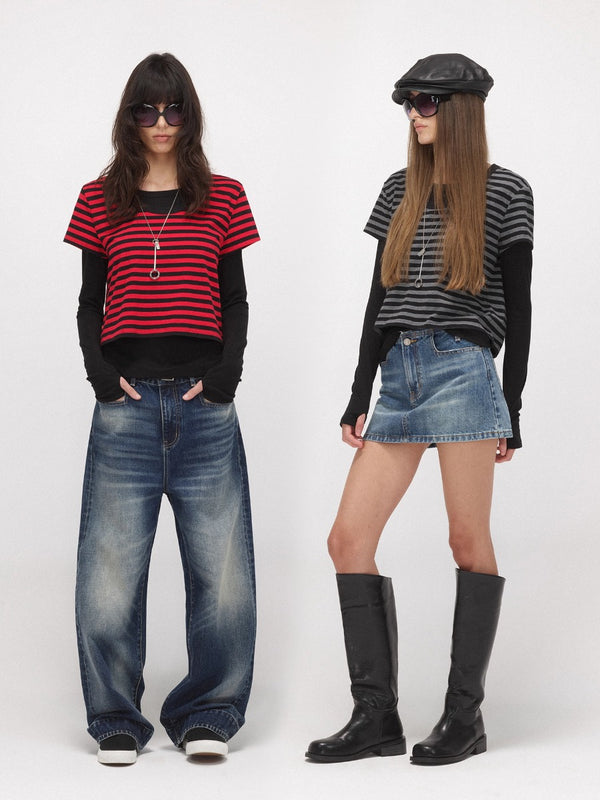Striped Two-piece T-shirt