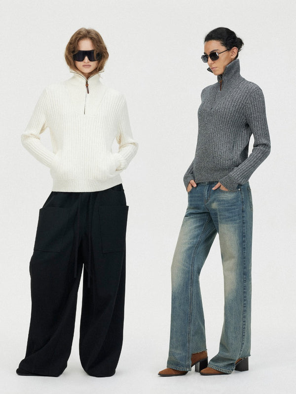 Turtleneck Zipper Pocket Sweater「NEW」