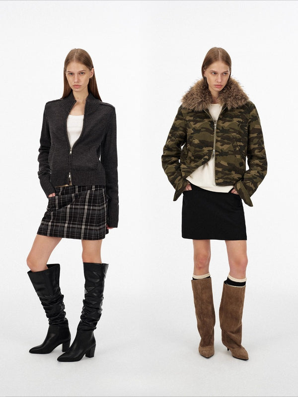 Retro Embroidered A-Shaped Mini Skirt「NEW」