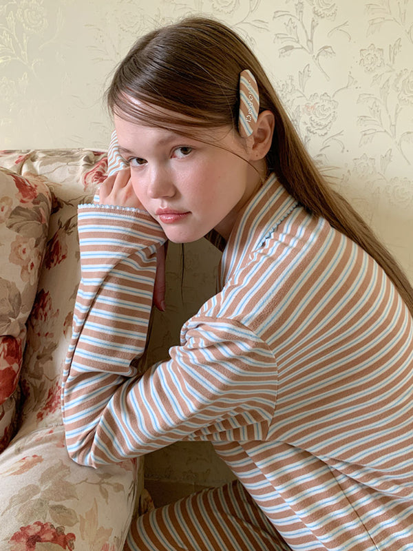 Striped Headband & Hair Tie & Hairpin