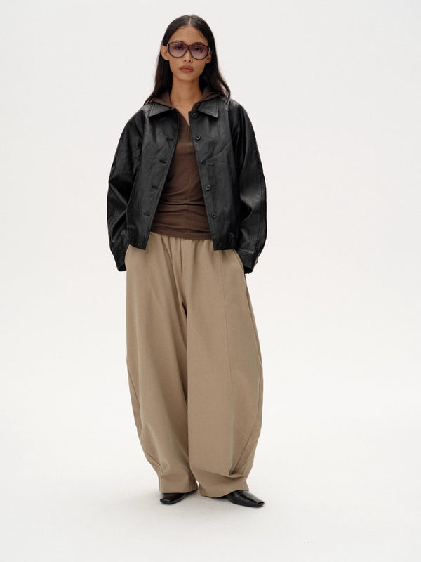 Simple Short Leather Jacket「NEW」