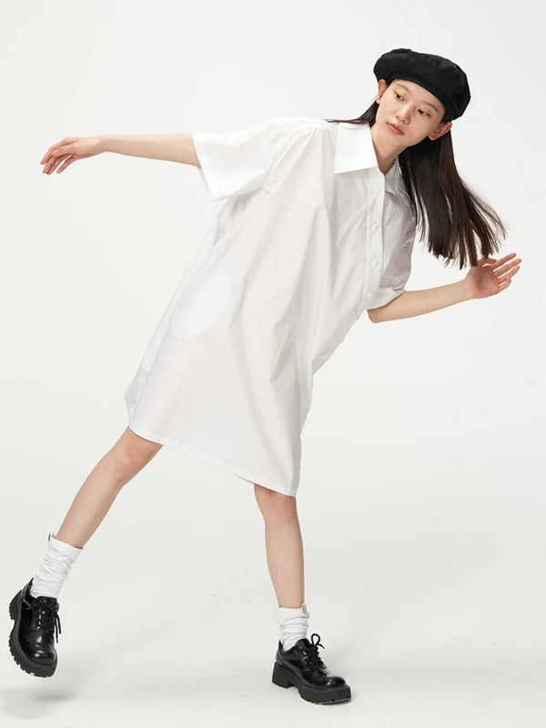 Diagonal Oversized Shirt Dress