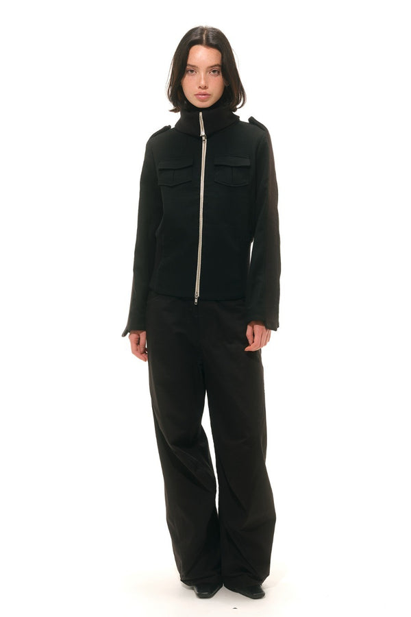 Turtleneck Waisted Knitted Wool Jacket「NEW」