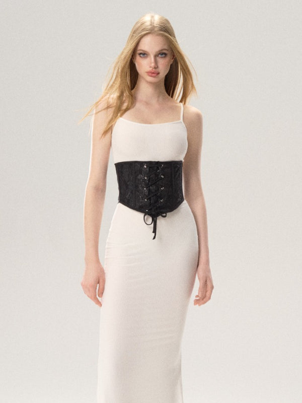 Lace Mesh Lace-up Waist Girdle