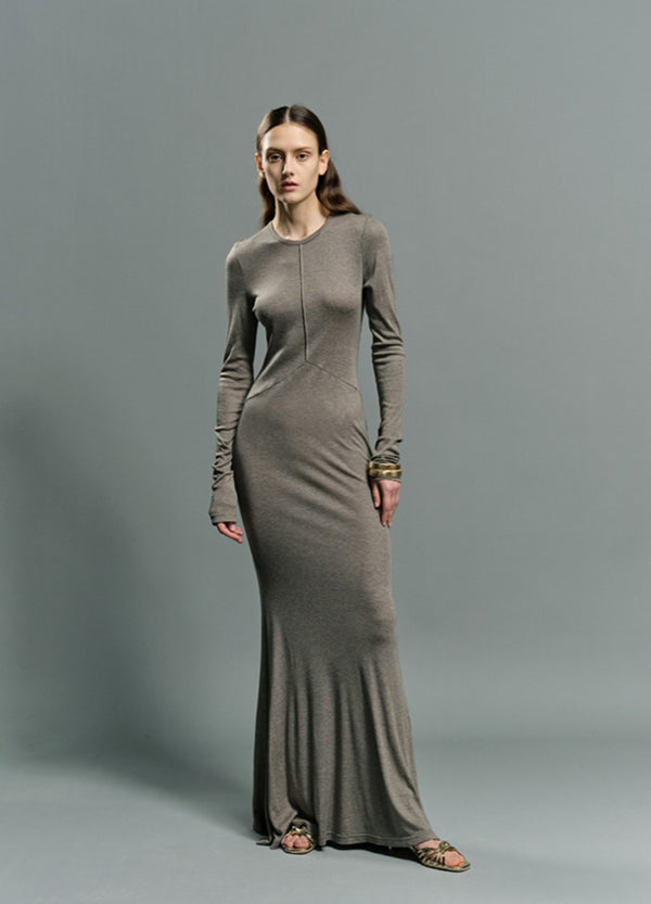 Wool Silk Maxi Dress