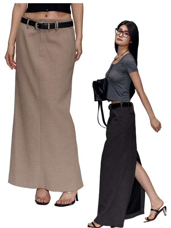 Suit Straight Split Skirt