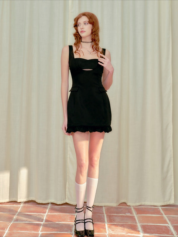 Vintage Style Black Strap Dress
