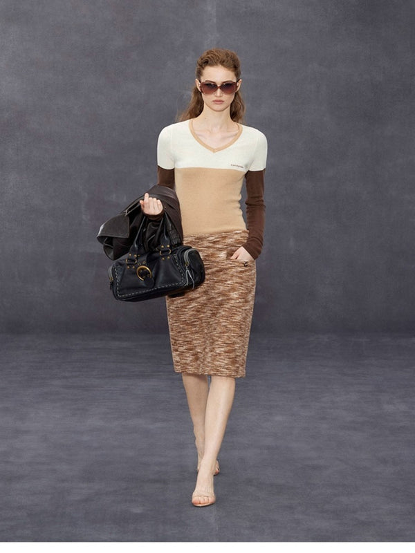 Tweed High-rise Knitted Midi Skirt「NEW」