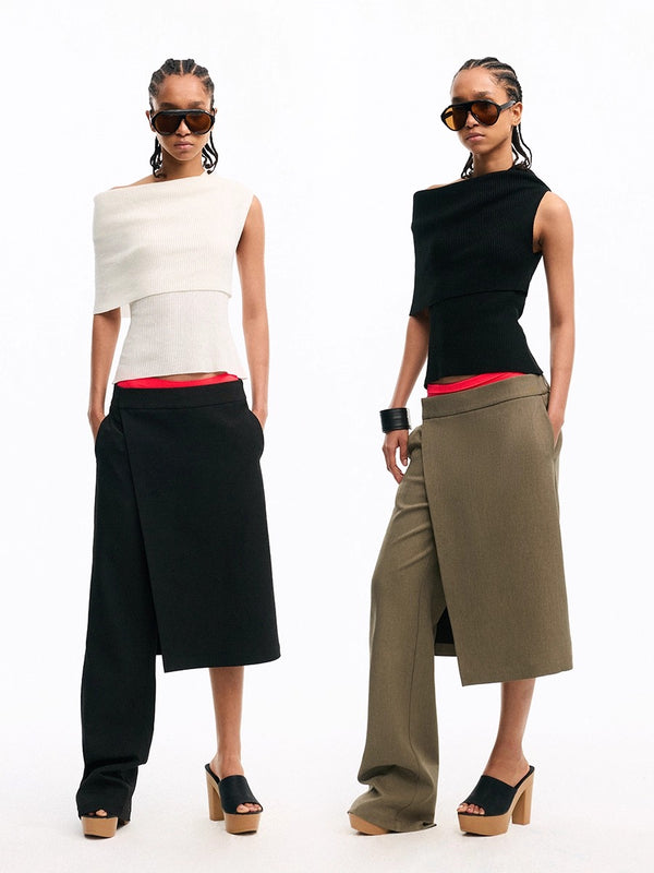 Off-shoulder Sleeveless Knitted Top