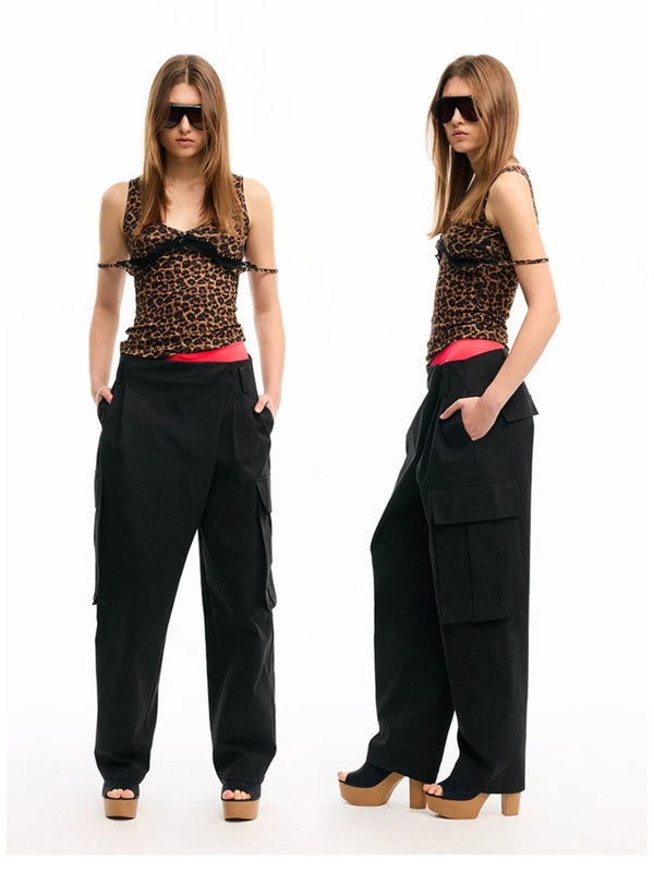 Slant-lapel Cargo Pants