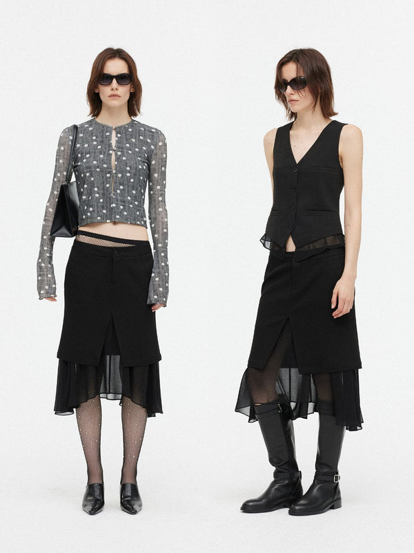 Irregular Silk Fishtail Skirt