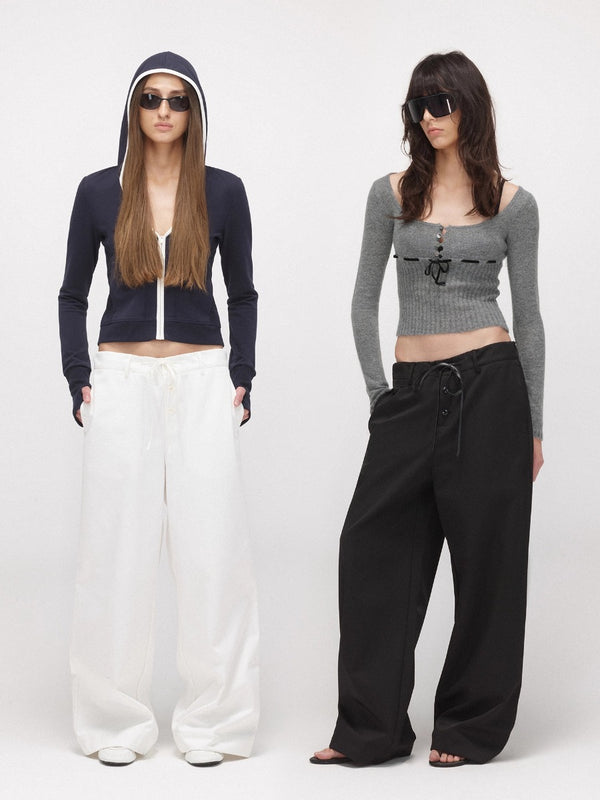 Drawstring Wide-leg Pants