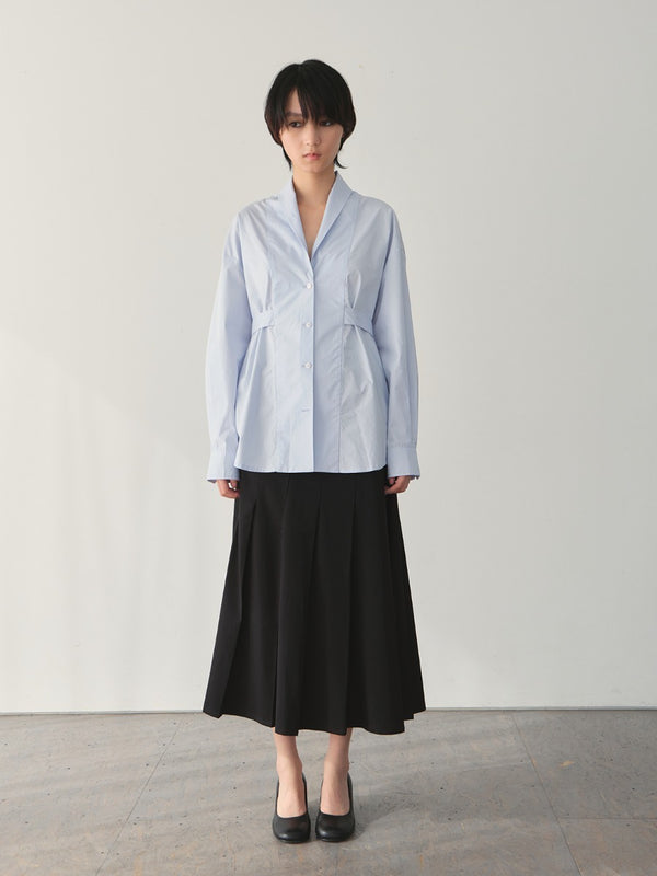 Shawl Collar Lace-up Shirt「NEW」