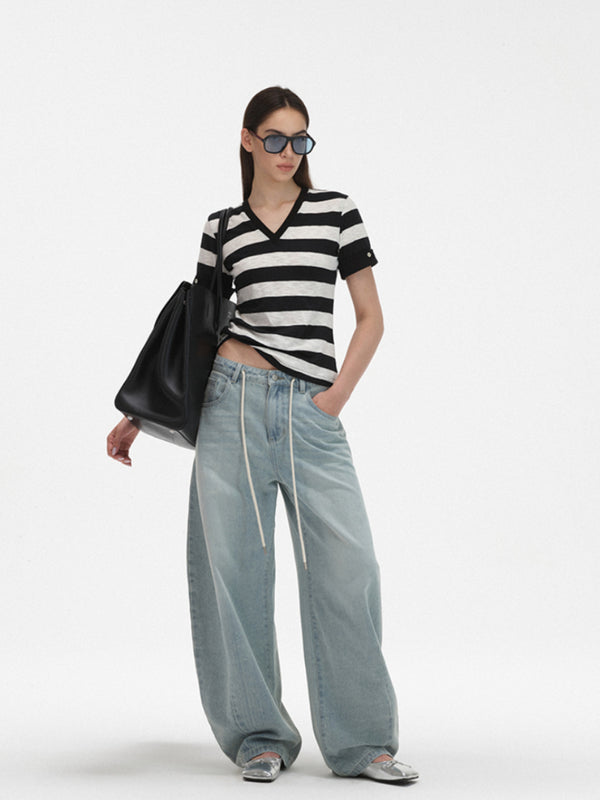 Washed Color Silhouette Jeans