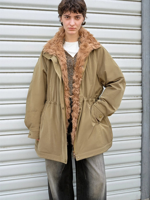 Fur Collar Long Down Coat