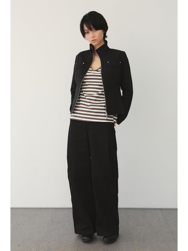 Retro Stand-up Collar Cropped Jacket「NEW」