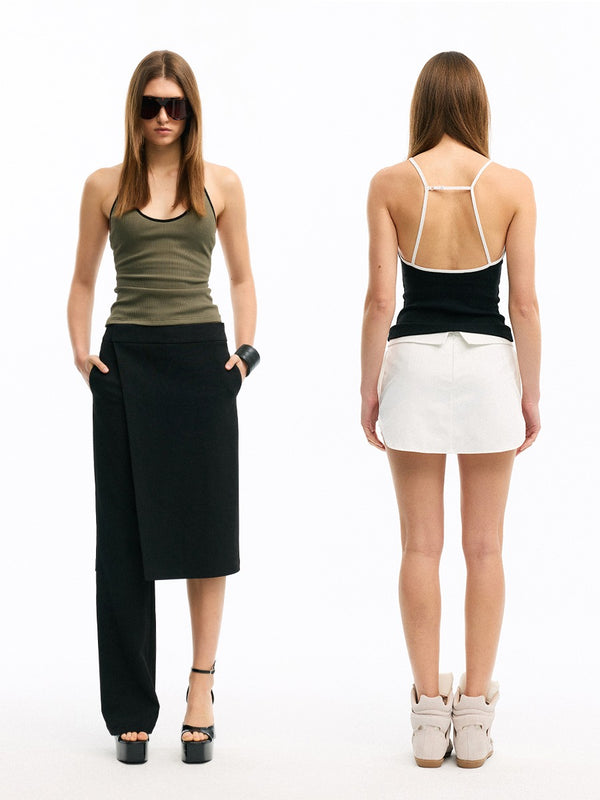 Contrast Color Backless Camisole