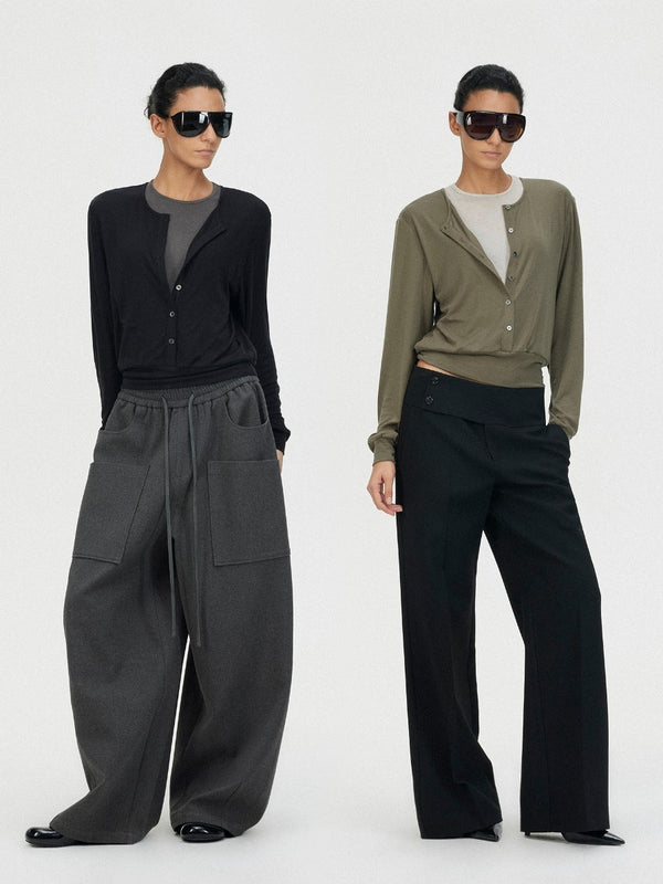 Faux Two-piece Tencel Wool Top「NEW」