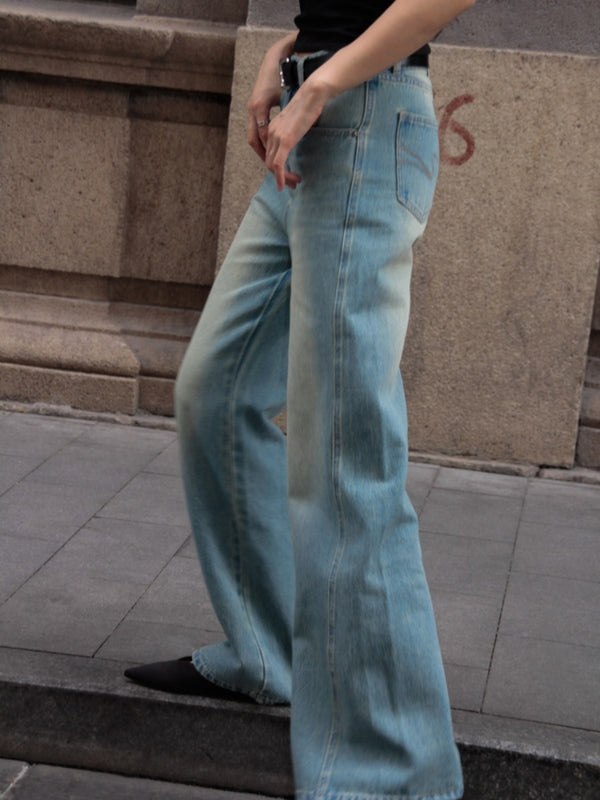 Vintage Washed Straight Jeans