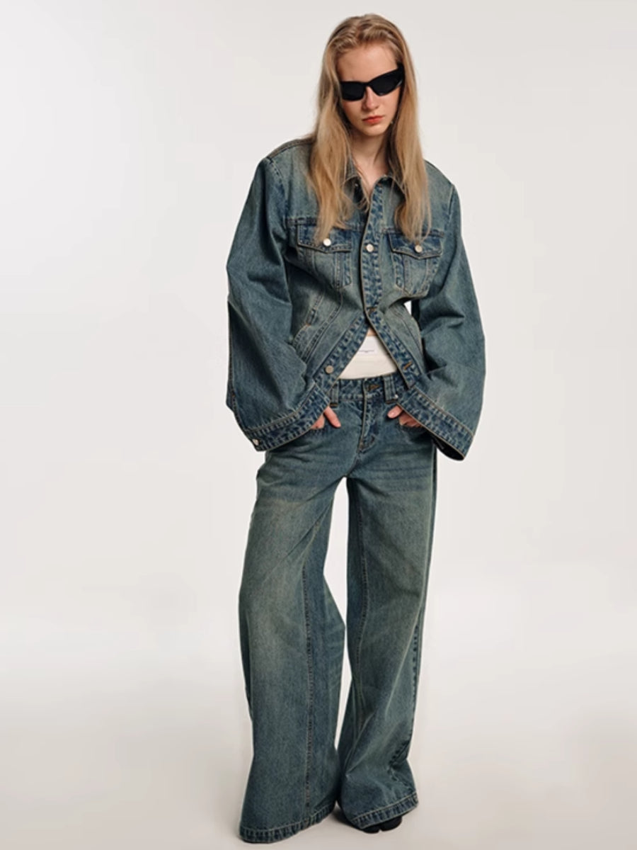 Cloudward Low-rise Retro Washed Jeans
