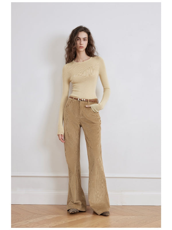 Retro Corduroy Low-rise Bootcut Pants