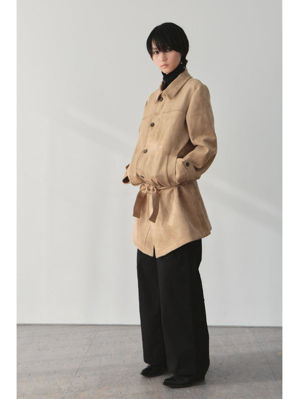 Suede Lapel Trench Coat「NEW」