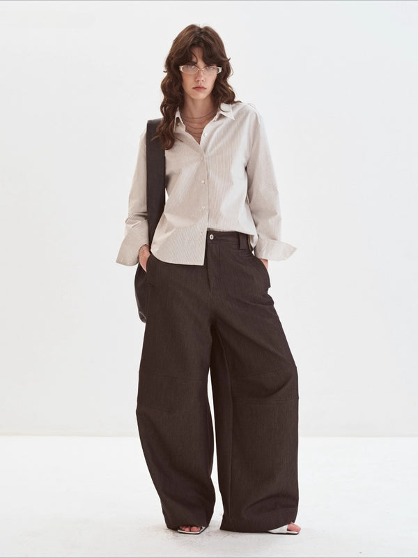 Patterned Denim Wide-leg Pants「NEW」