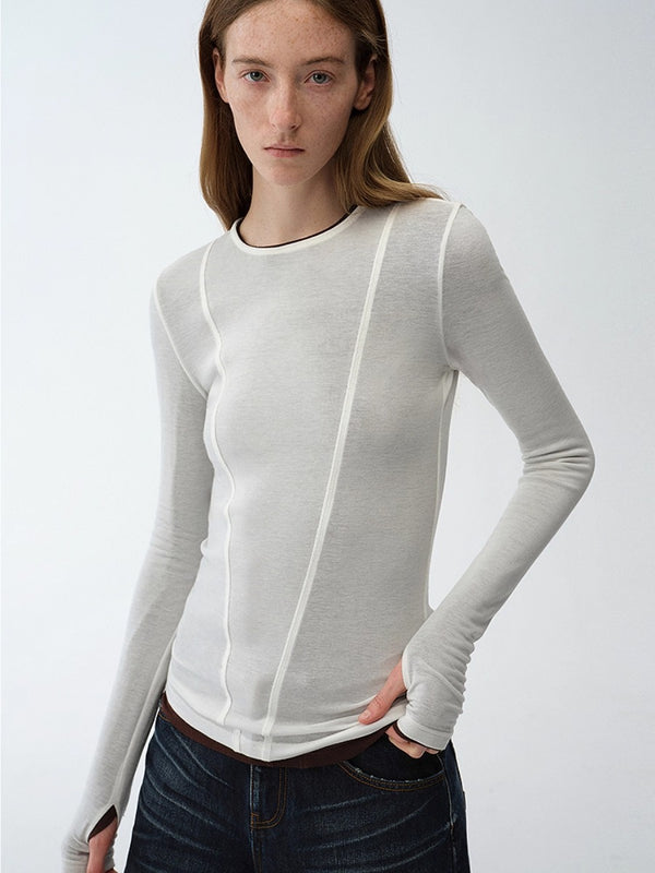 Casual Lyocell Tencel Wool-blend T-shirt