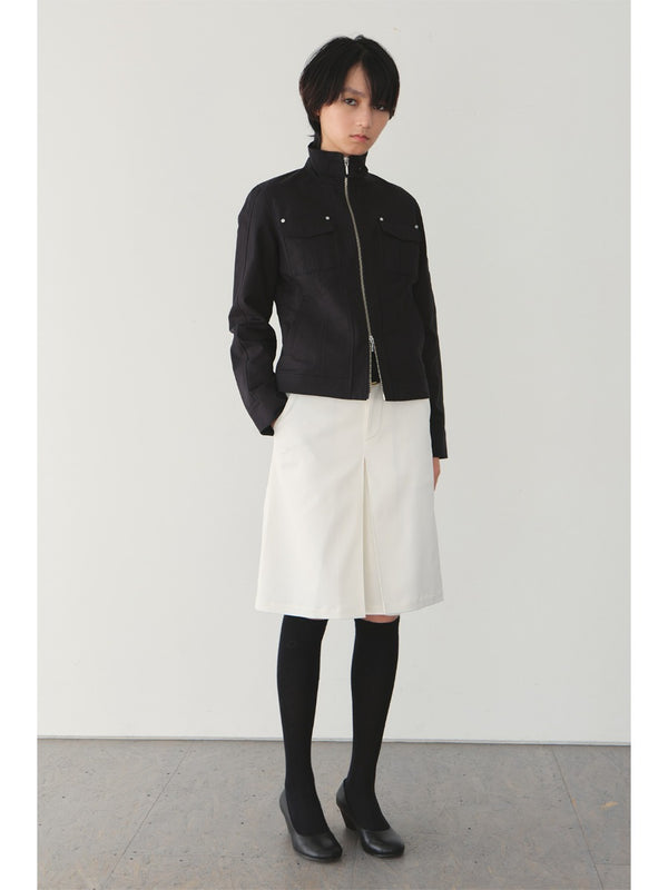 White Pleated Silhouette Skort「NEW」