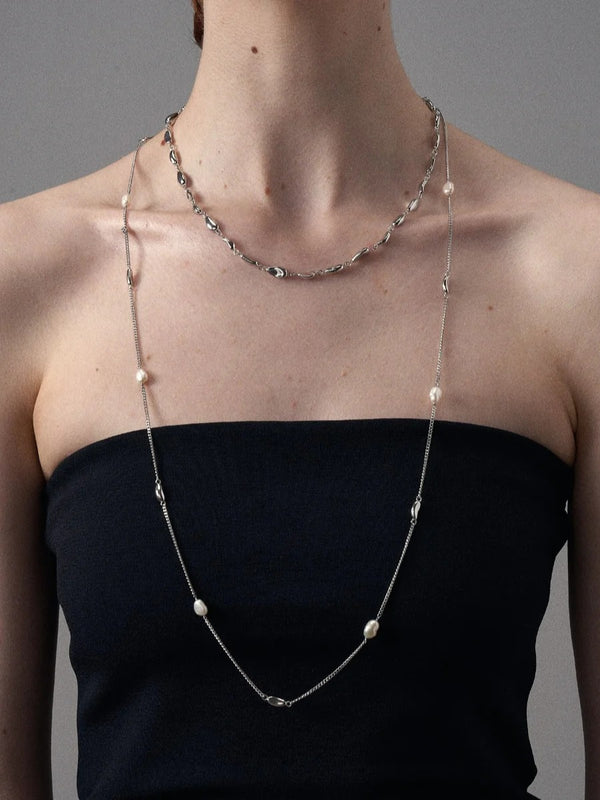 Special Shaped Pearl Long Necklace