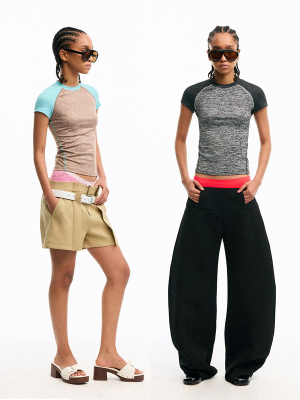 Contrast Color Splicing T-shirt
