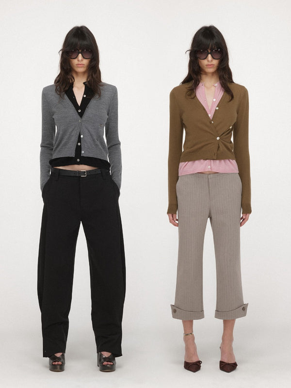 Fake Two-piece Contrast Color Cardigan