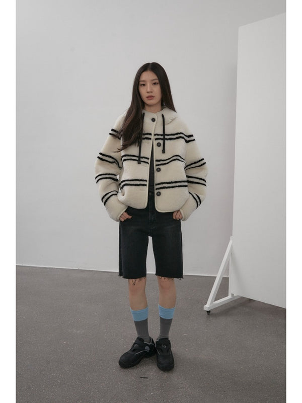 Striped Fur Coat