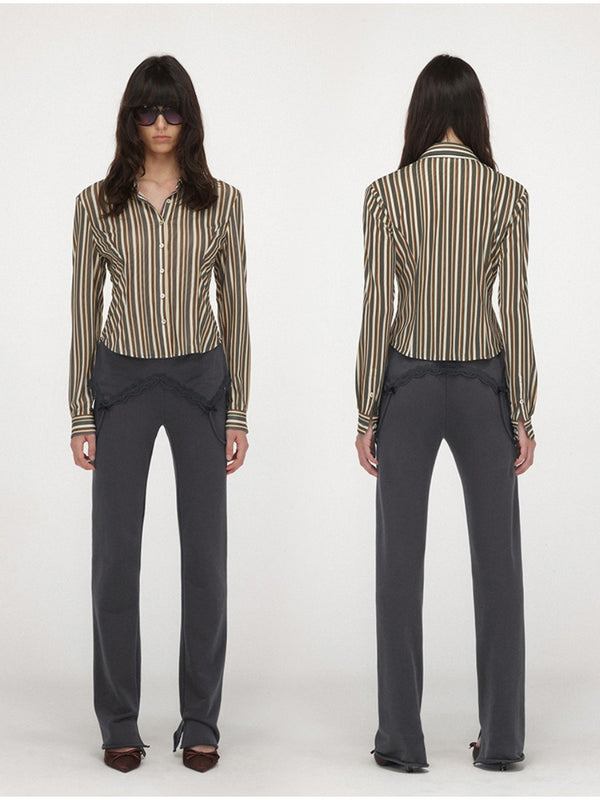 Striped Double Mesh Shirt