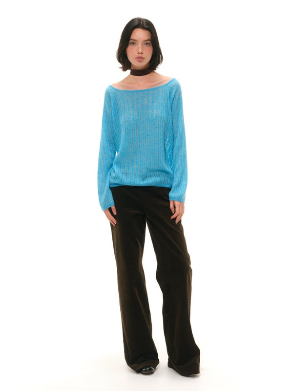 Hollow-out Off Shoulder Knit Top「NEW」