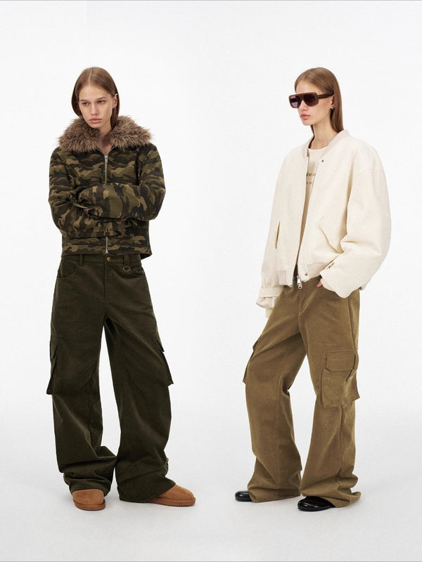 Retro Corduroy Low-rise Straight Leg Pants「NEW」