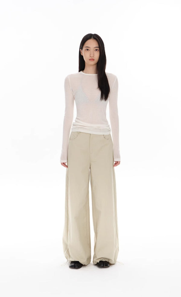 Light Khaki Drawstring Pants