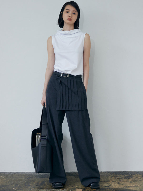 Pleated Apron Suit Pants